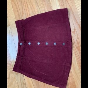 American Eagle Corduroy Burgundy Skirt Size 8